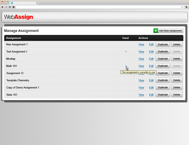 Interface for WebAssign to MindTap conversion