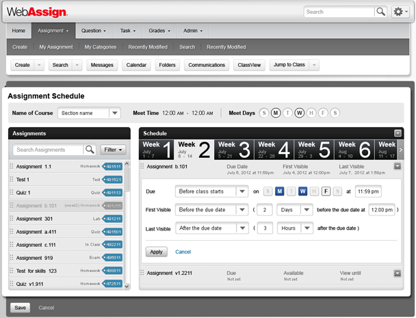 WebAssign - Modal Design