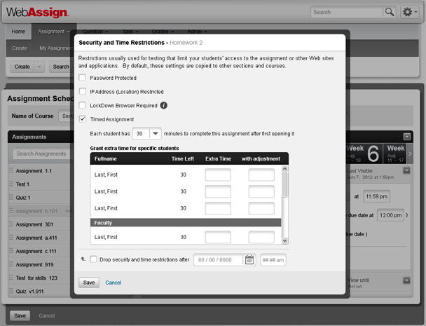 WebAssign - Modal Design